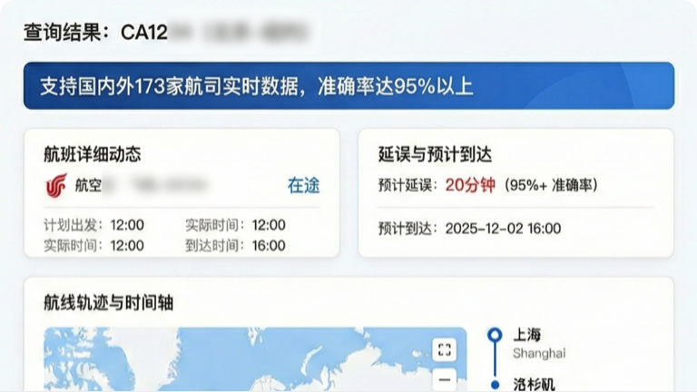 全球航班动态查询API